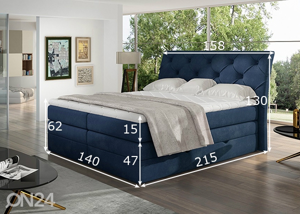 Континентальная кровать с ящиком Mirabel 140x200 cm размеры