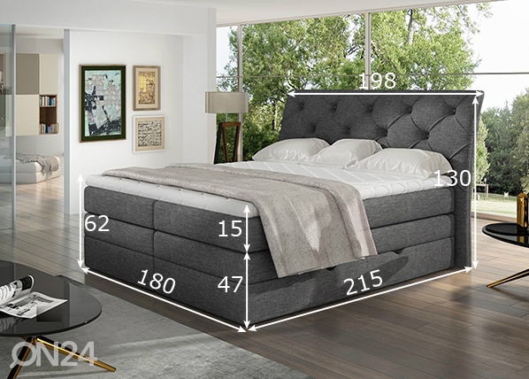 Континентальная кровать с ящиком Mirabel 180x200 cm размеры