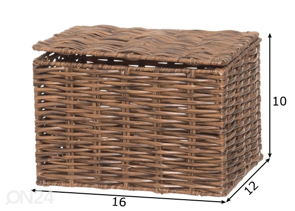 Корзина Storage коричневый, h10x16x12 cm размеры