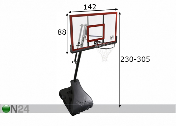 Корзина для баскетбола с основанием Lux размеры