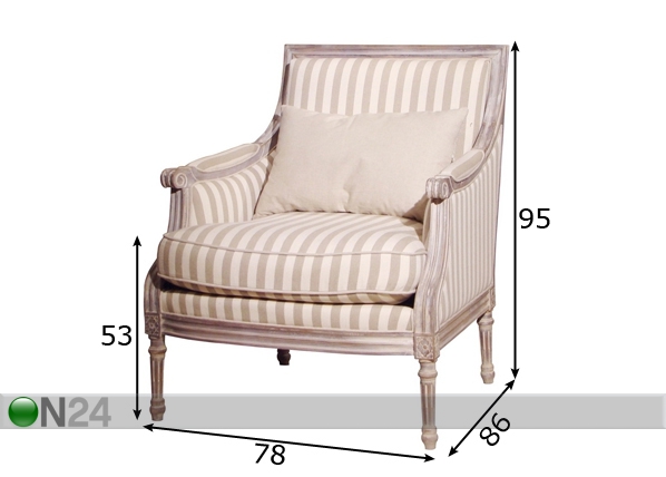 Кресло Amelie размеры