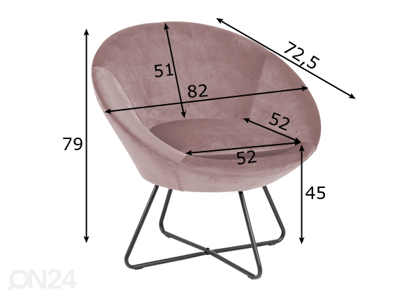 Кресло Bristoly размеры