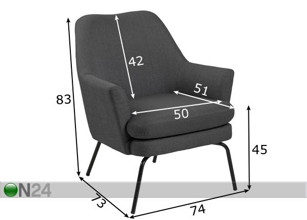 Кресло Chisa размеры