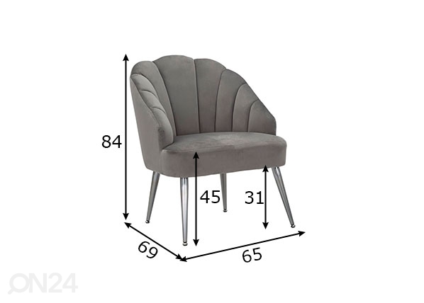 Кресло Glam, серый размеры