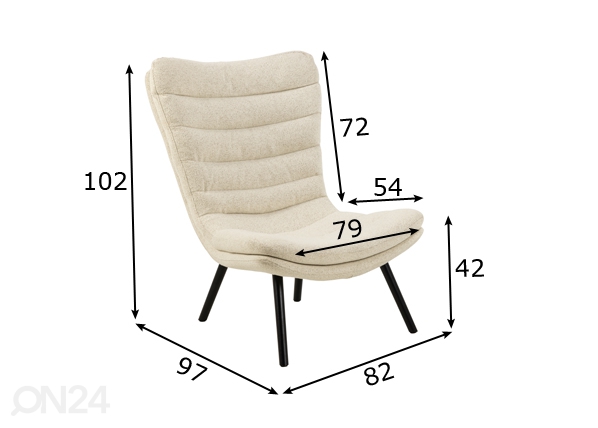 Кресло Grey размеры