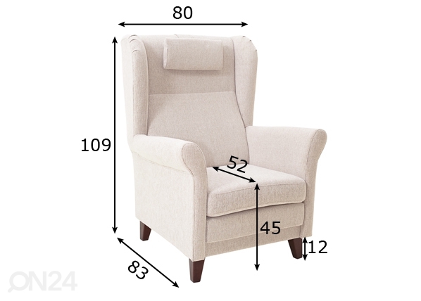 Кресло Linda Grande размеры