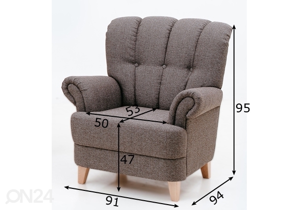 Кресло Lisa размеры