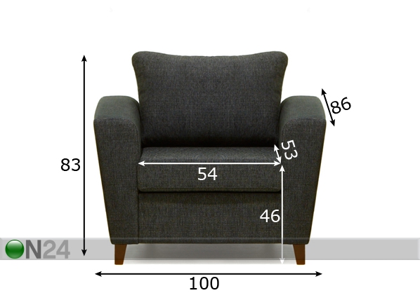 Кресло Miina размеры