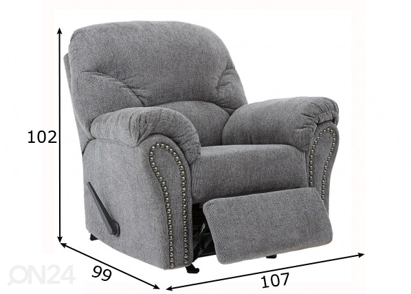 Кресло recliner (качается) размеры