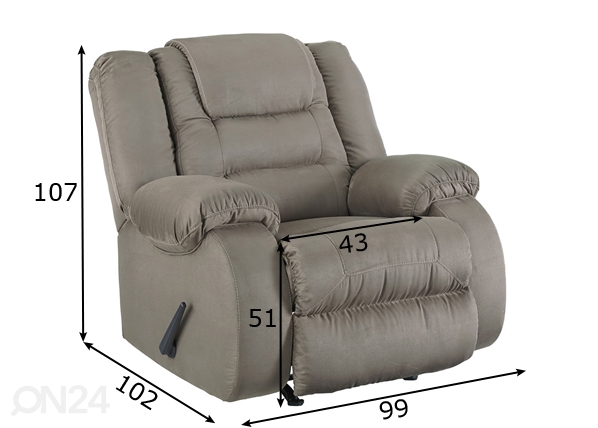 Кресло recliner (качающееся) размеры