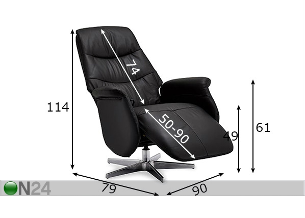 Кресло recliner Delta размеры