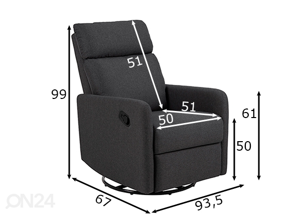 Кресло recliner Mikkeli размеры