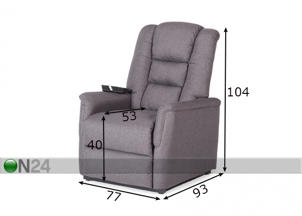 Кресло recliner с подножкой Onni размеры