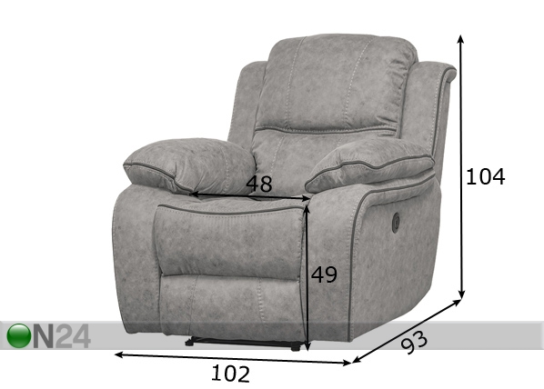 Кресло Relax25 (механическое) размеры