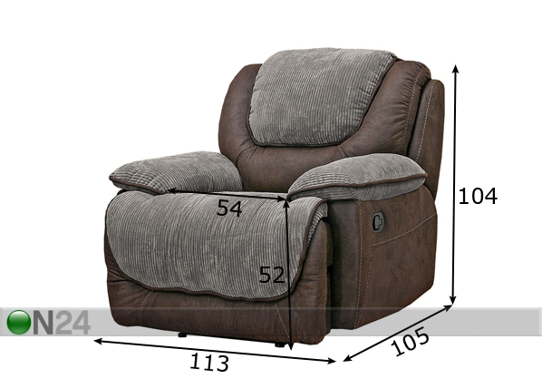 Кресло Relax5, каштаново-коричневый/серый размеры