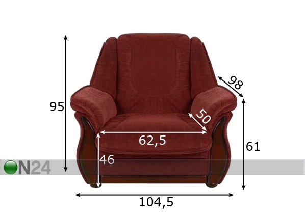 Кресло Sirje размеры