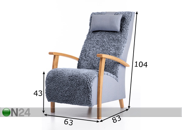 Кресло Wiivi из овчинки размеры