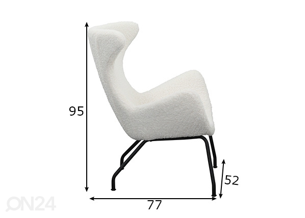 Кресло, белый размеры