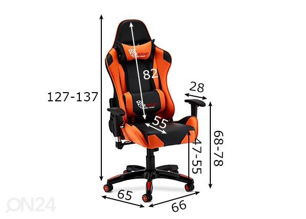 Кресло геймерское Gaming, оранжевый/чёрный размеры
