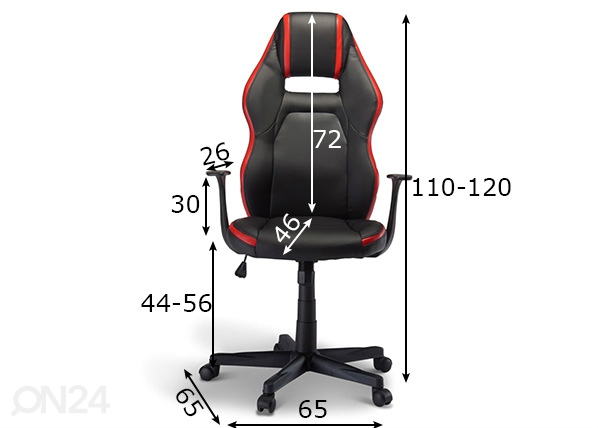 Кресло геймерское Space, чёрный-красный размеры
