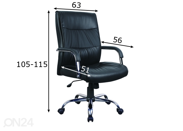 Кресло для руководителя Dallas размеры