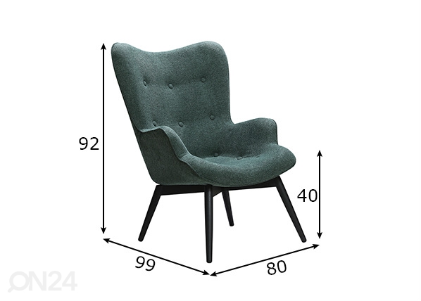Кресло, зелёный размеры