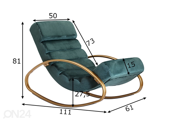 Кресло-качалка Relax, зелёный размеры
