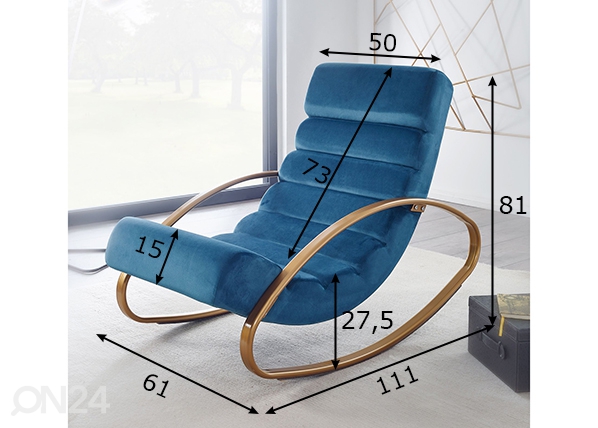 Кресло-качалка Relax, синий размеры