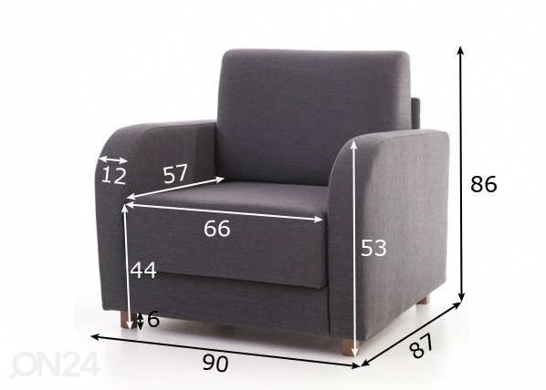 Кресло-кровать Aada размеры