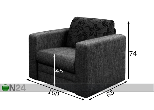 Кресло-кровать Delma размеры
