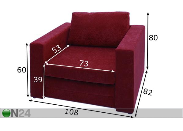 Кресло-кровать Mikael размеры