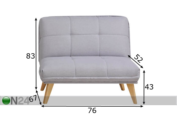 Кресло-кровать Nairobi размеры