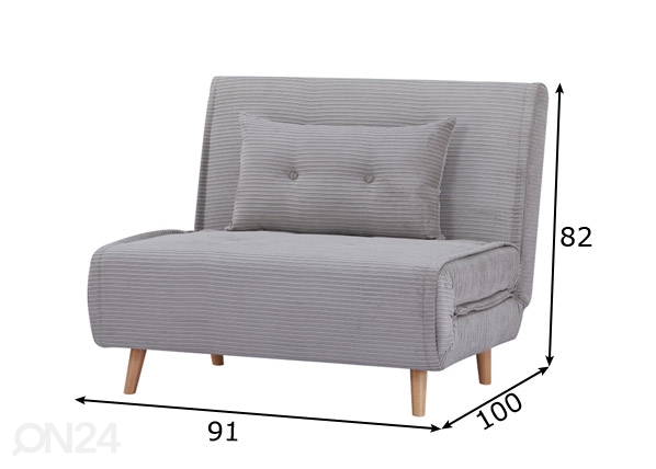 Кресло-кровать Uganda размеры