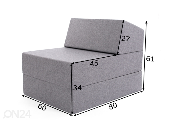 Кресло-кровать / пуф-матрас Trend размеры