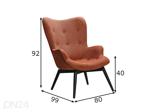 Кресло, медь размеры