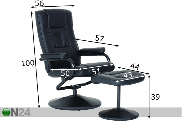Кресло + пуф размеры