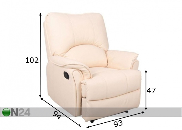 Кресло с механизмом подножки Amper размеры