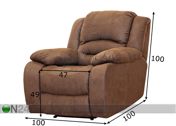 Кресло с механизмом подножки Relax2, золотисто-коричневый размеры