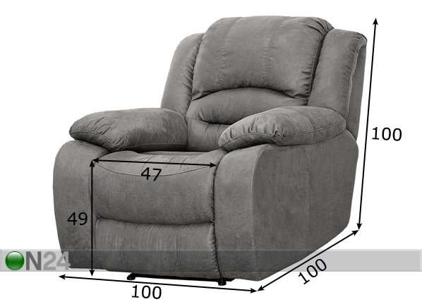 Кресло с механизмом подножки Relax2, серый размеры