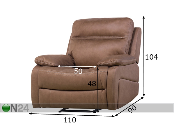 Кресло с механизмом подножки Relax27, золотисто-коричневый размеры