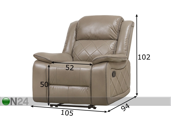 Кресло с механизмом подножки Relax29 размеры