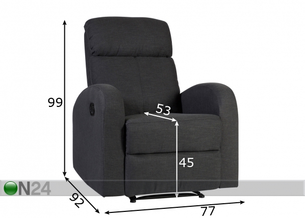 Кресло с механизмом подножки Twist размеры