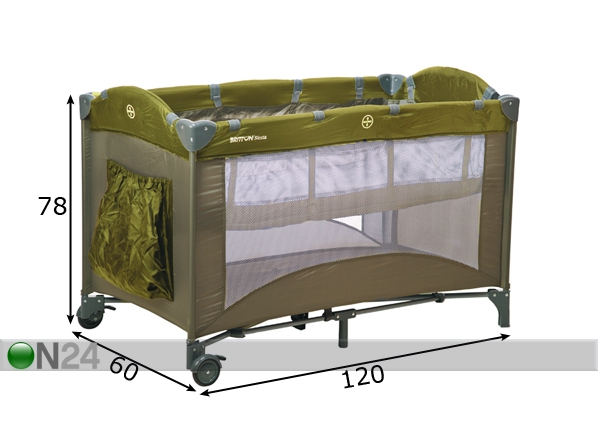 Кроватка для путешествий Britton® Siesta Olive размеры