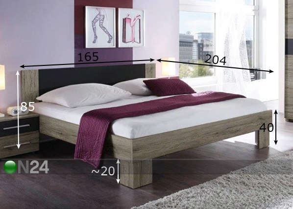 Кровать 160x200 cm + матрас Prime Standard Bonell размеры