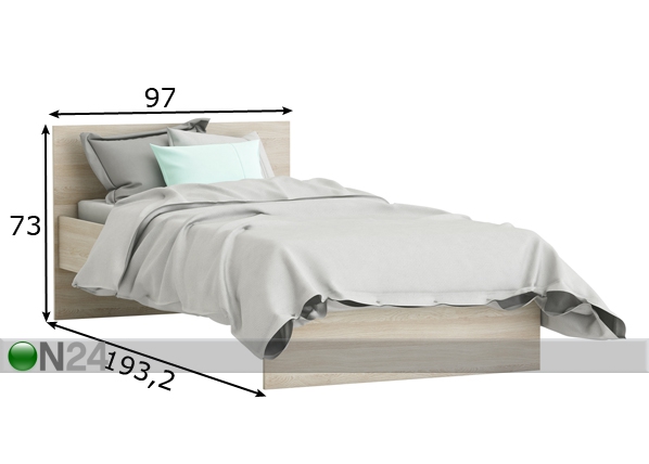 Кровать 90x190 cm размеры