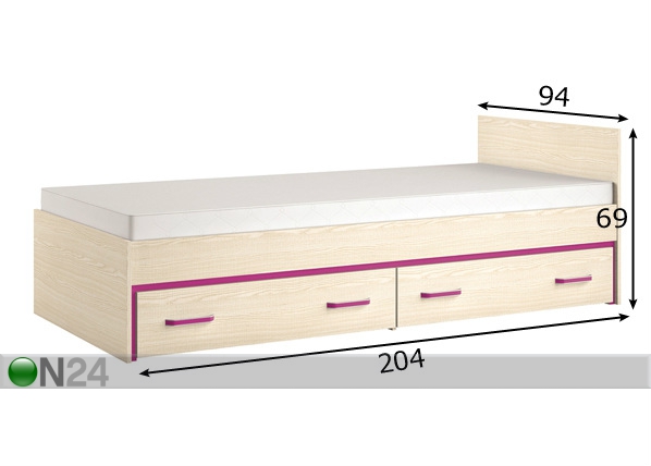 Кровать 90x200 cm размеры
