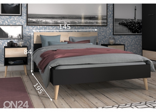 Кровать Aalborg 140x190 cm размеры