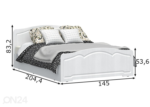 Кровать Amalia 140x200 cm размеры