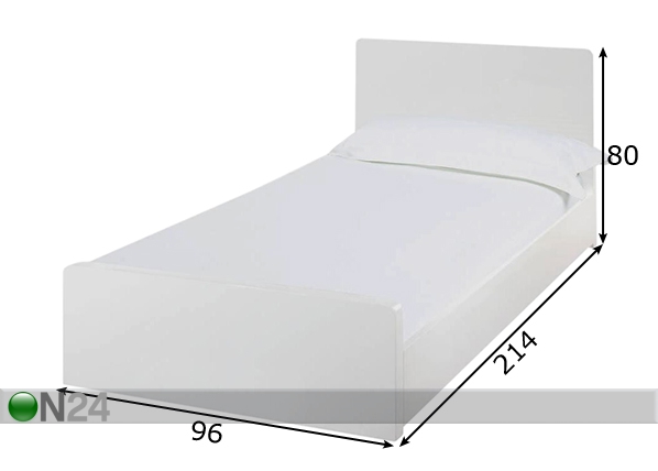 Кровать Ambra 90x200 cm размеры