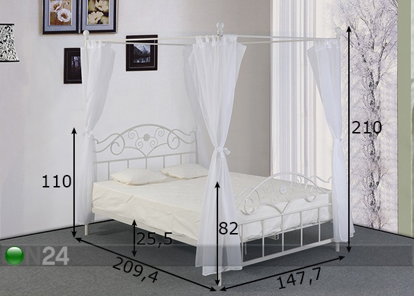 Кровать Aurelie 140x200 cm размеры